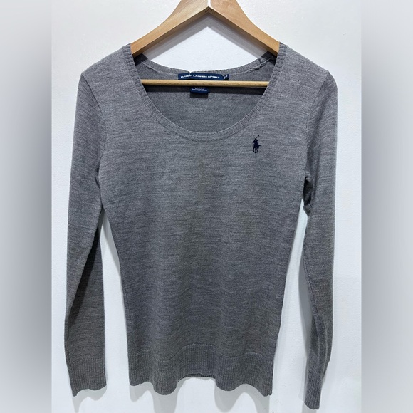 ralph lauren sports Sweaters - Ralph Lauren Sport Women’s Gray Long Sleeve 100% Merino Wool‎ Sweater Size S